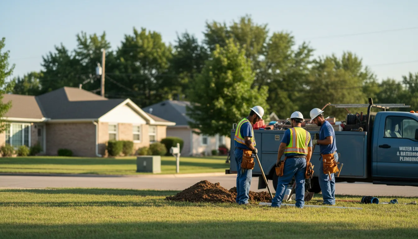 Residential water line and bathroom plumbing service in Essex, MO